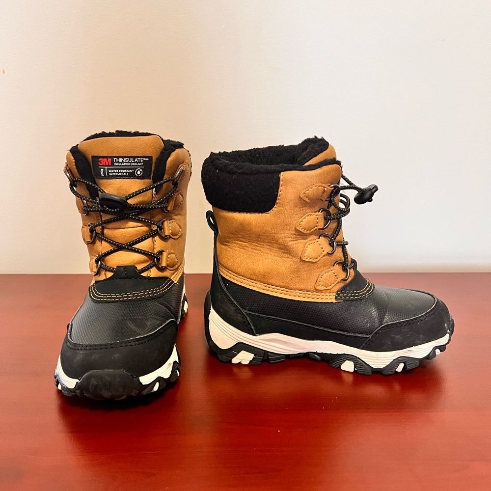 3M Thinsulate Black and Tan Rain & Snow Boots with Insulation